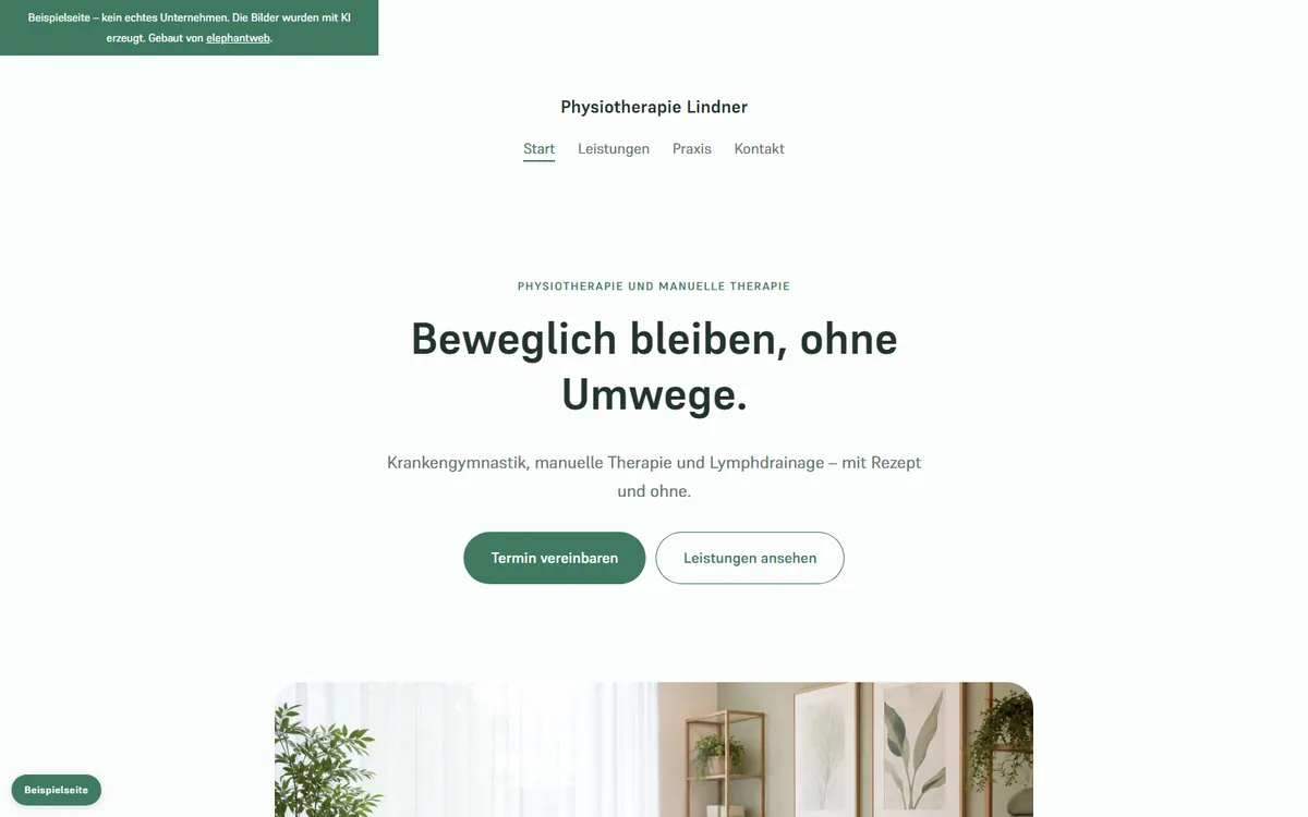 Beispielseite für eine Arztpraxis